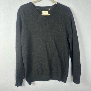Billy Reid Birdseye Wool Linen Blend Lightweight V-neck Sweater Size Large